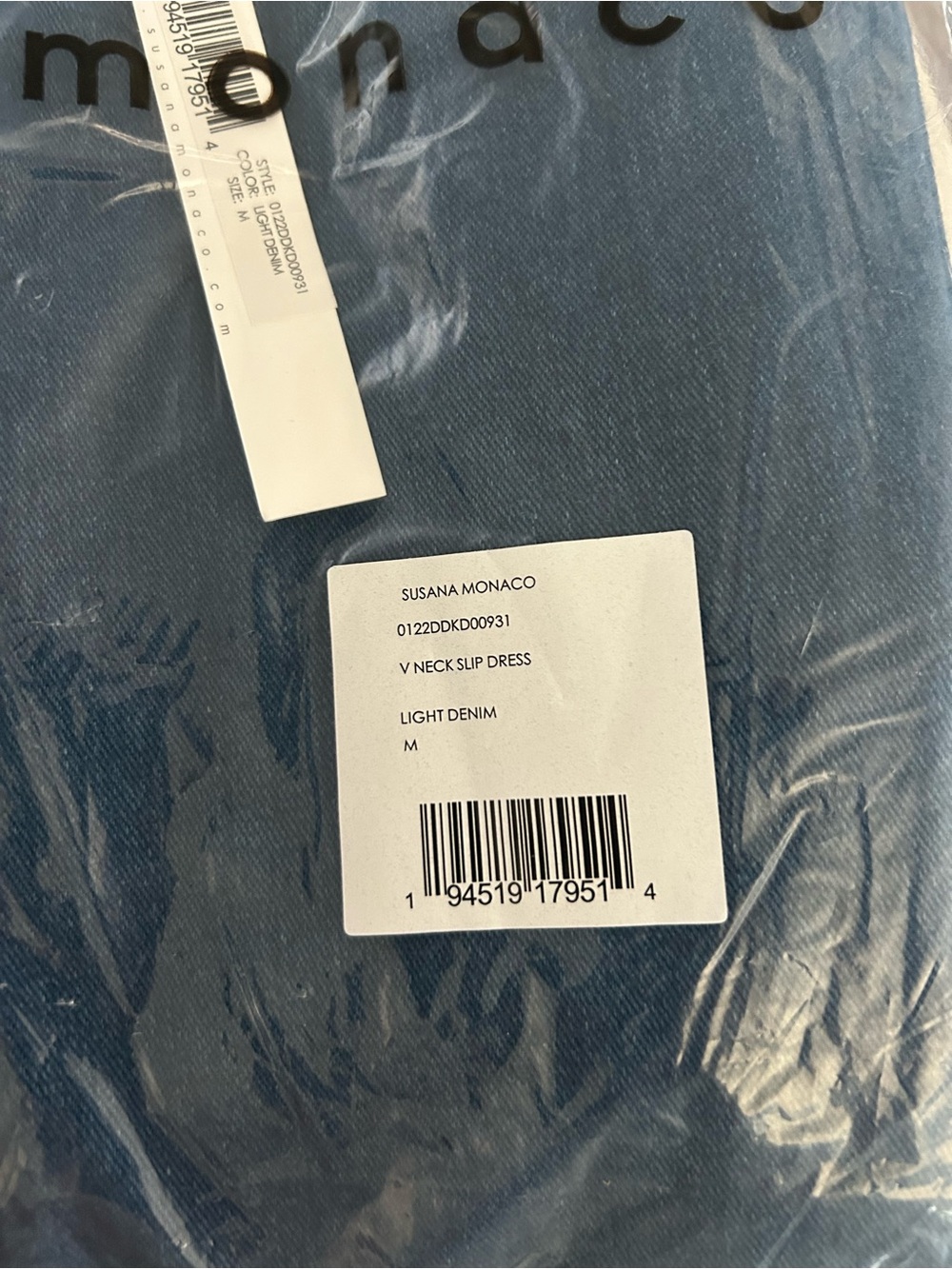 Susana Monaco light denim v neck Slip Dress - Picture 11 of 12